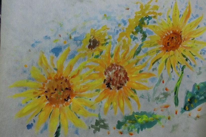 ひまわりの絵の写真