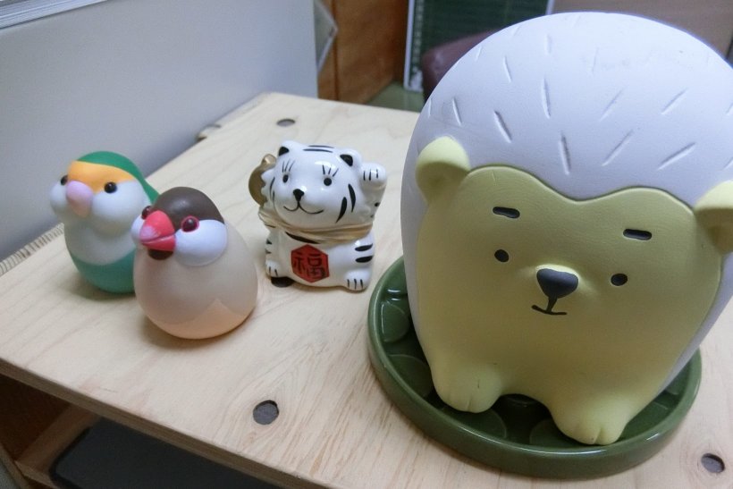 鳥・トラ・ハリネズミの置物