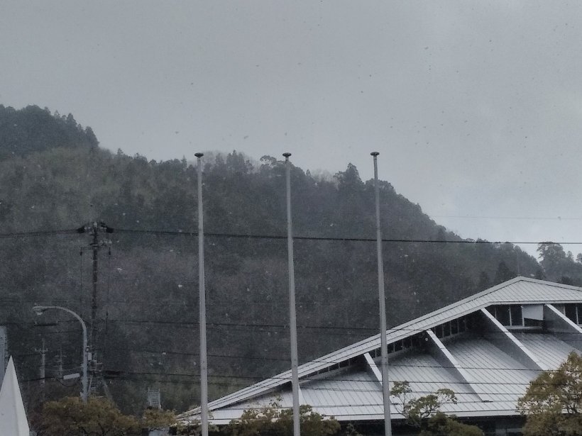 雪と山と体育館