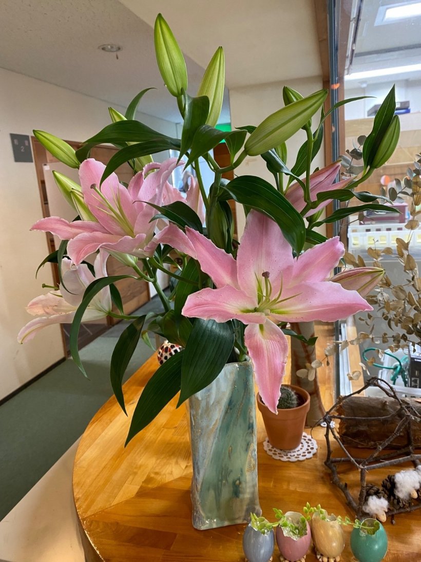 花瓶に入った百合の花