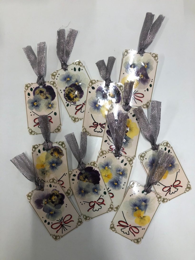 押し花で作ったてづくりのしおり