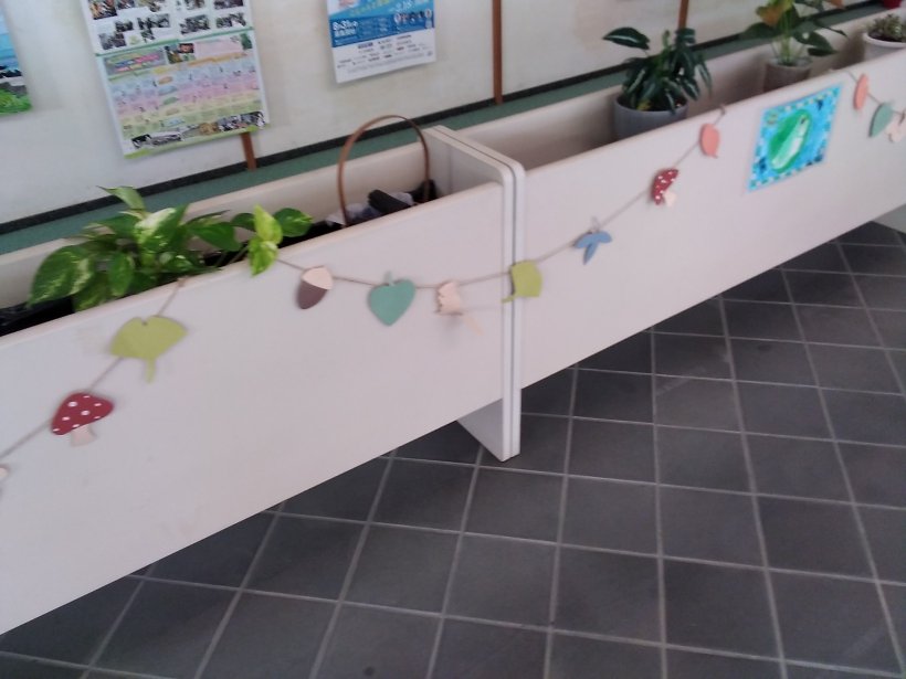 ロビーの秋飾り