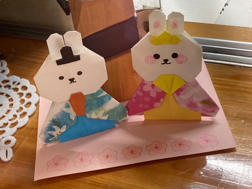 折り紙で作った雛人形