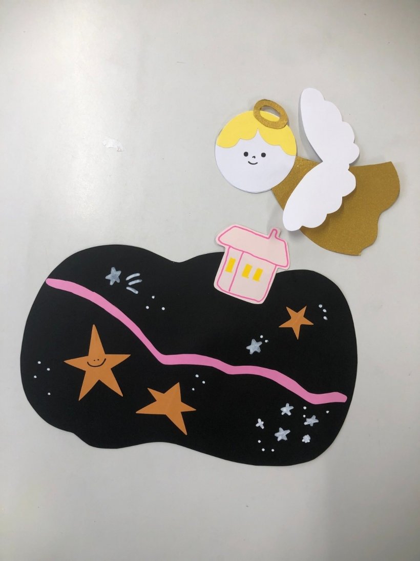 クリスマスの飾り（雲と天使）