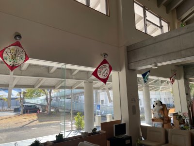 ロビーに飾っている凧