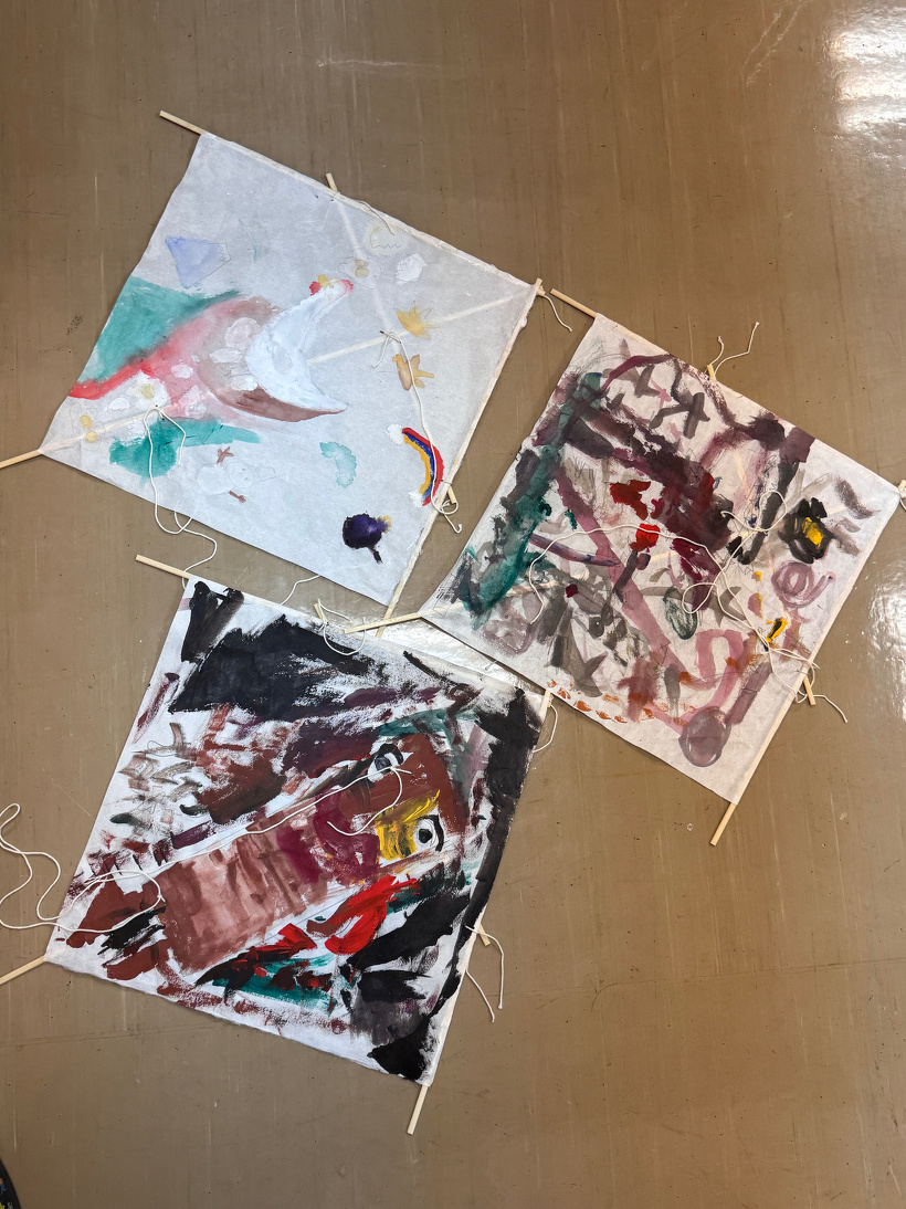 完成した3つの凧