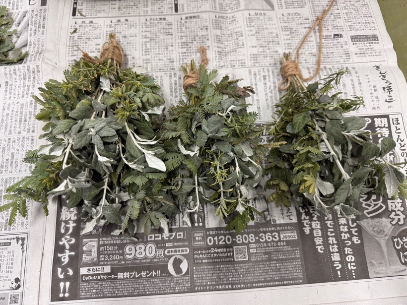 ハーブで作ったミニスワッグ