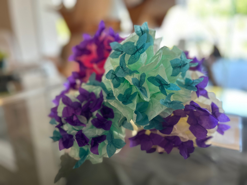 花紙で作った紫陽花たち
