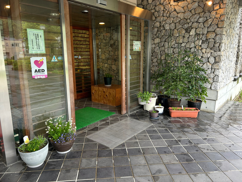 玄関先に移動させた植物たち